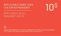 Carte Cadeau - Échangeable aux cafés uniquement!